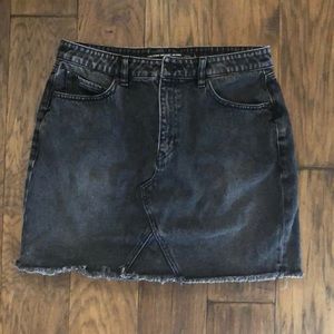 dark wash jean skirt